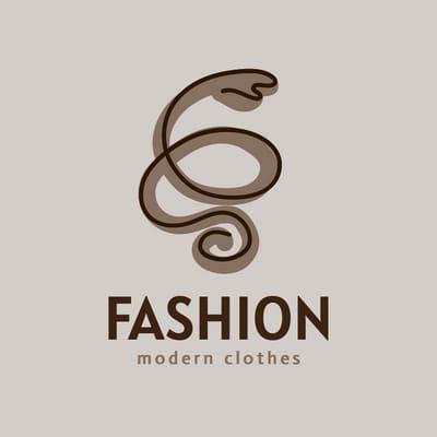 Beige Modern Abstract Clothing Logo