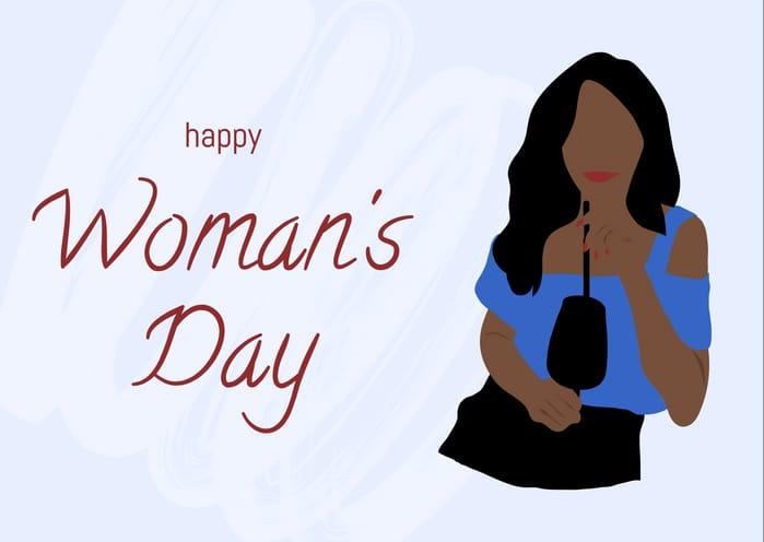 Blue Woman Illustration International Day Postcard
