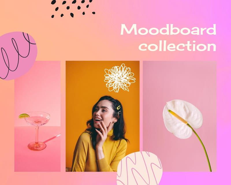 Pink Gradient Bright Modern Moodboard Photo Collage 