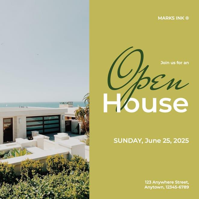 Olive And Photo Open House Invitation