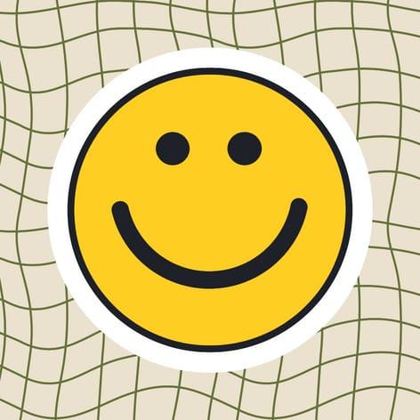 Abstract Back Yellow Smile Sticker