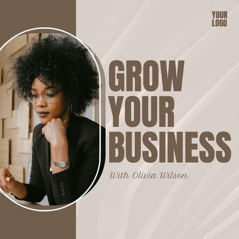 Grow Business Beige Woman LinkedIn Post