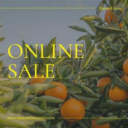 Vibrant Orange Summer Online Sale Instagram Post