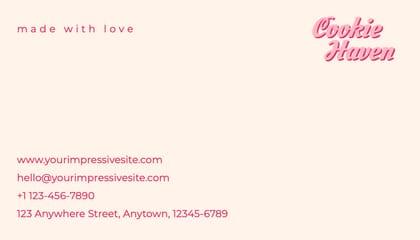 Beige And Pink Vintage Bakery Business Card