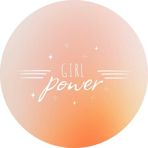 Beige Gradient Typographic Girl Power Sticker