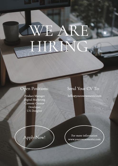 Elegant Gray Job Vacancy Announcement
