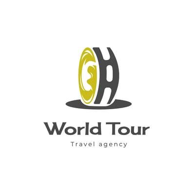 Green And Gray Wheel Agency Travel Logo