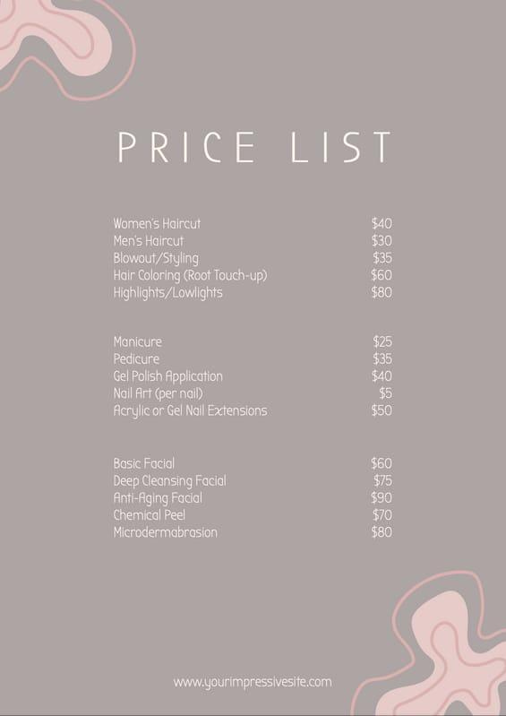 Dark Pink Abstract Beauty Price List