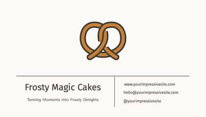 White Beige Minimalism Cake Bakery Business Card