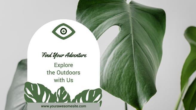 Green And White Aesthetic Leaf Tropical Facebook Cover