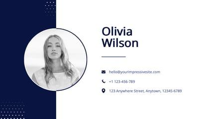 White And Blue Simple Elegant Business Card