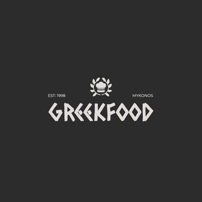 Black And Gold Minimalism Greek Restaurant Logo