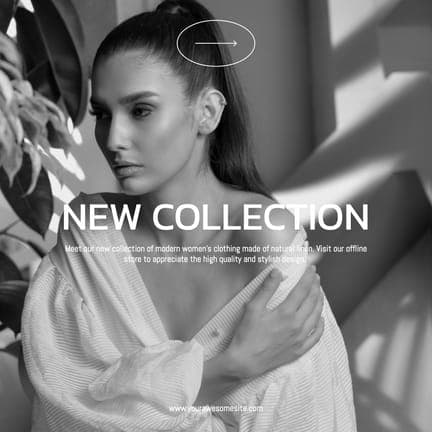 Black White Modern Social Media Promo Instagram Post