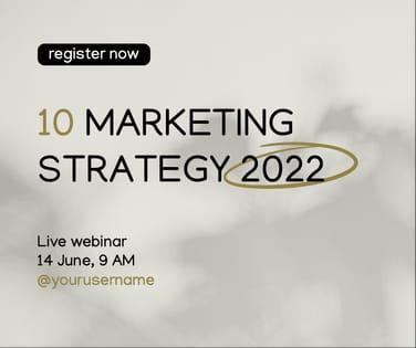 Marketing Strategy, Live Webinar Facebook Post Ad